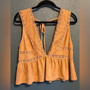 Boho Tan Suede Tank | ILLA ILLA | Large
